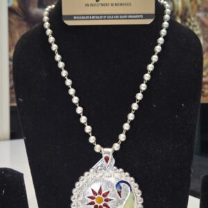 SILVER PENDENT SET | SILVER PENDENT | SILVER GOLI MALA