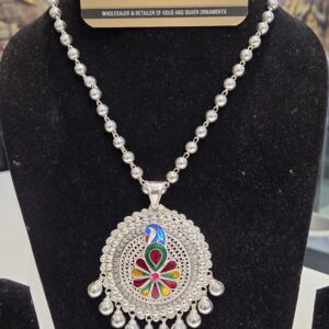 SILVER PENDENT SET | SILVER PENDENT | SILVER GOLI MALA