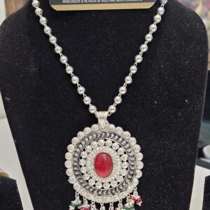 SILVER PENDENT SET | SILVER PENDENT | SILVER GOLI MALA