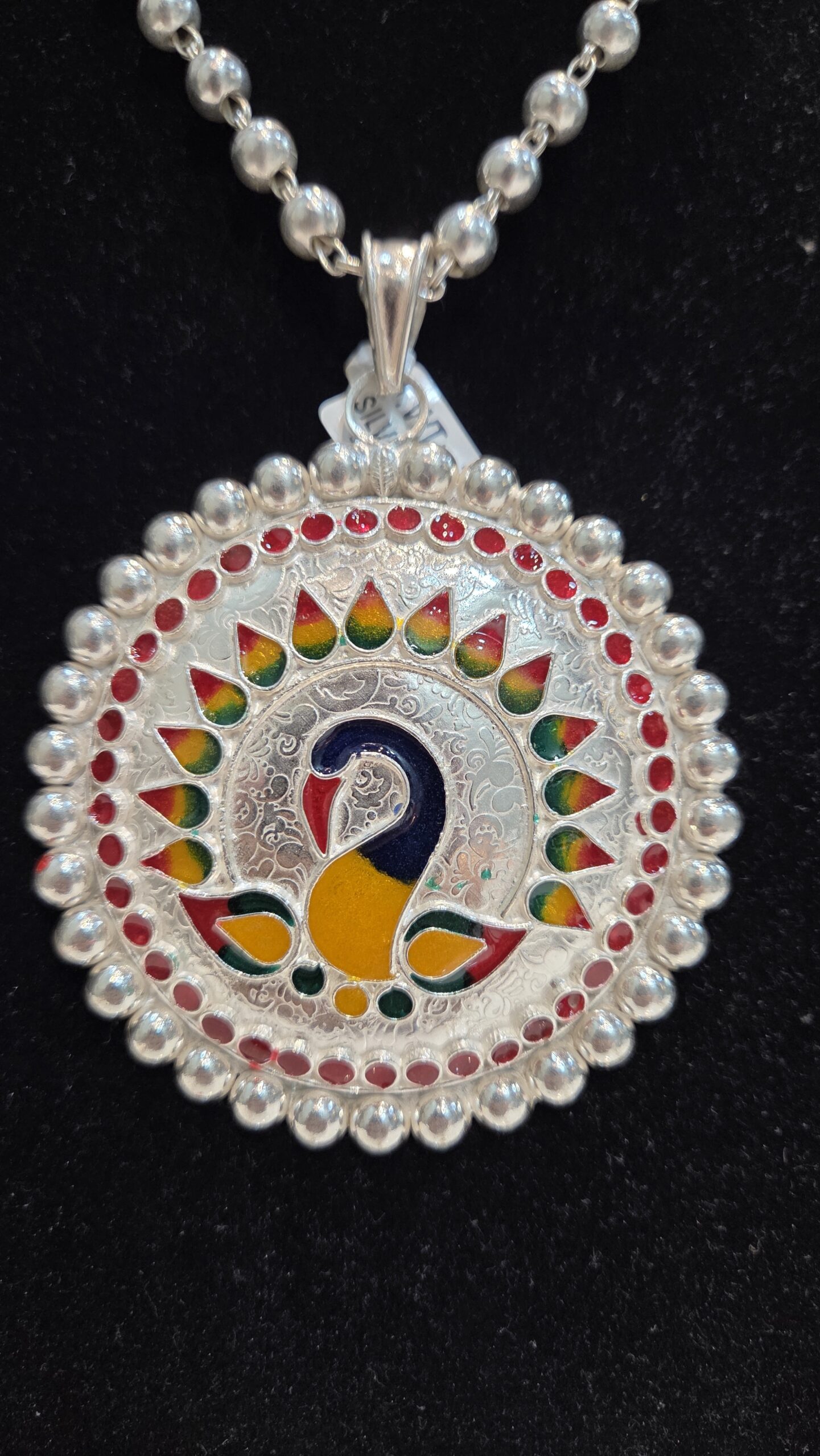 SILVER PENDENT SET | SILVER PENDENT | SILVER GOLI MALA - Image 3