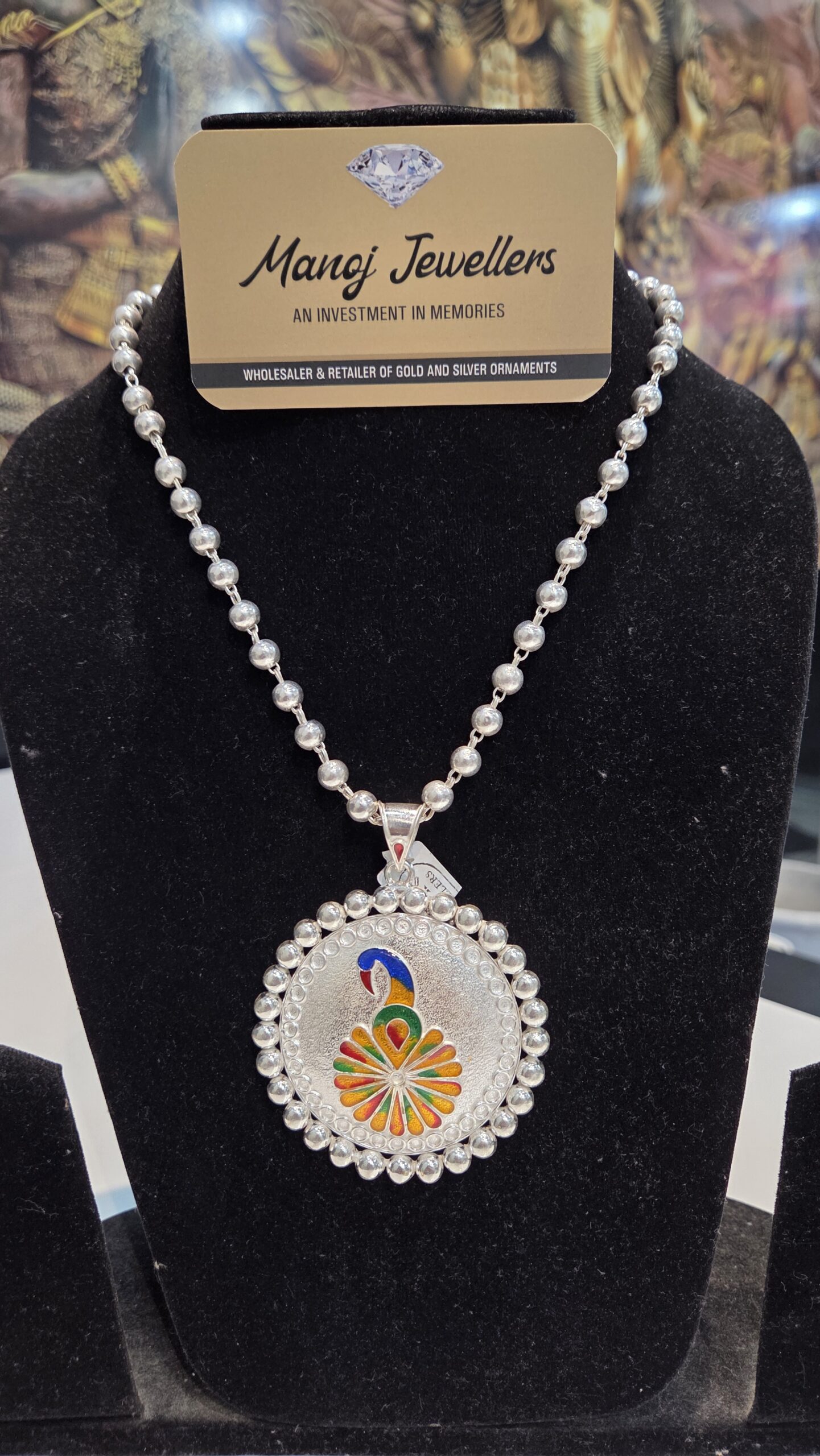 SILVER PENDENT SET | SILVER PENDENT | SILVER GOLI MALA