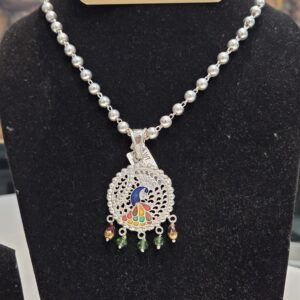 SILVER PENDENT SET | SILVER PENDENT | SILVER GOLI MALA