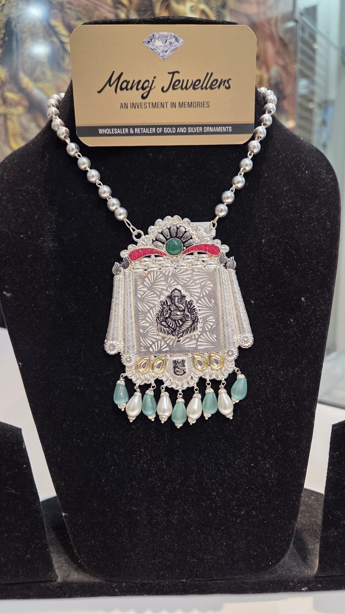 SILVER PENDENT SET | SILVER PENDENT | SILVER GOLI MALA