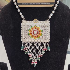 SILVER PENDENT SET | SILVER PENDENT | SILVER GOLI MALA