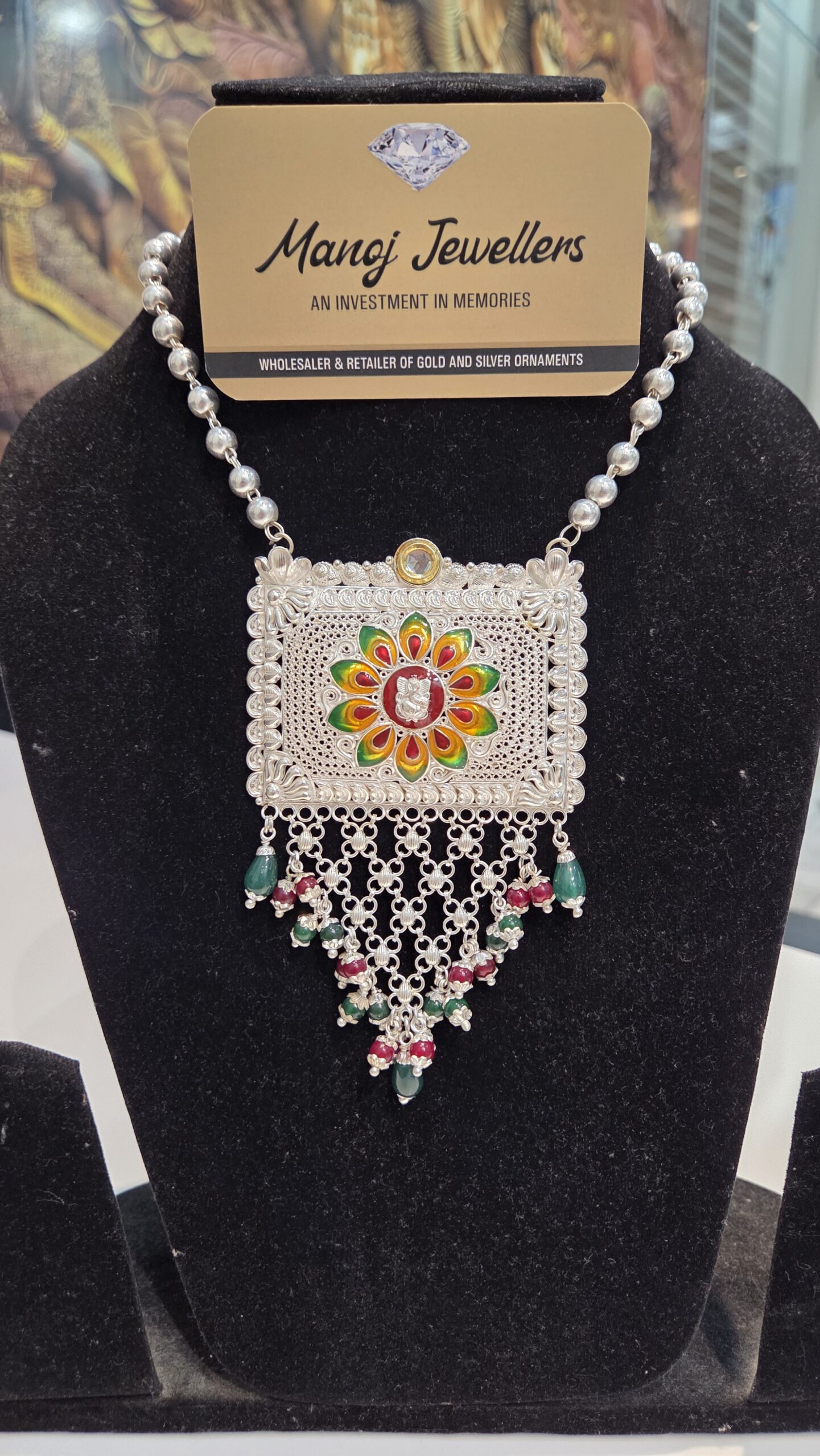 SILVER PENDENT SET | SILVER PENDENT | SILVER GOLI MALA