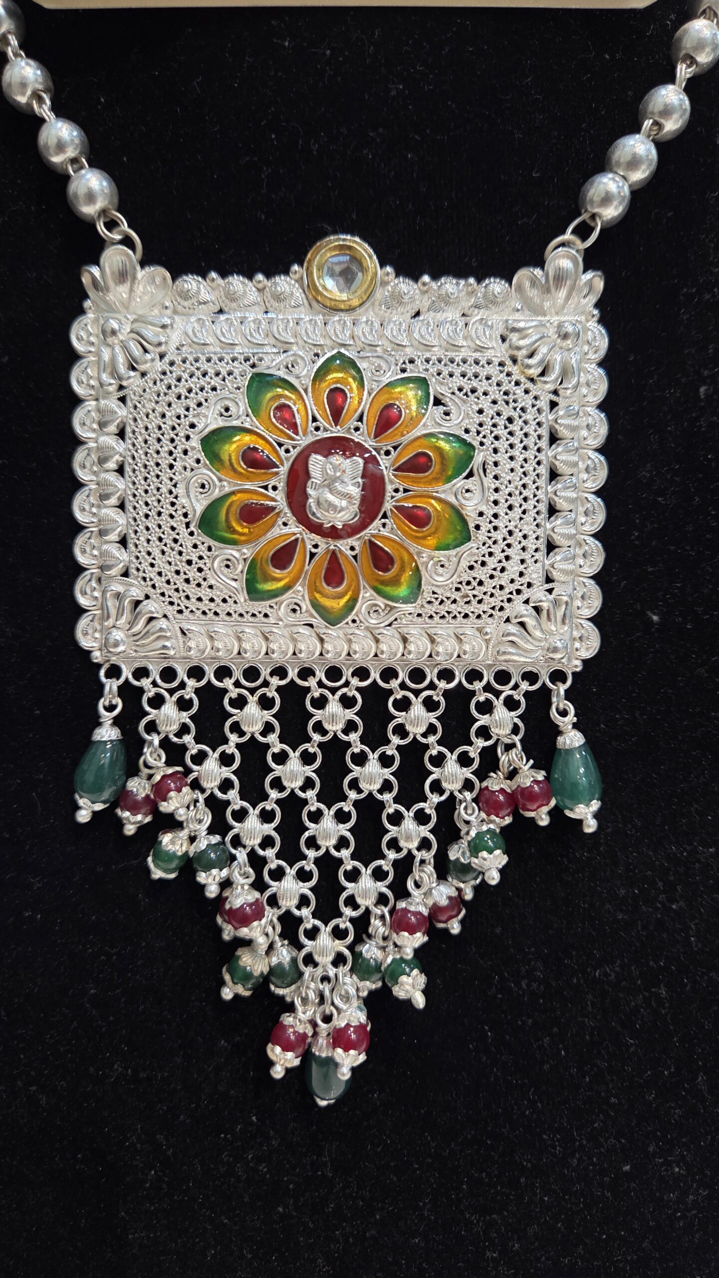 SILVER PENDENT SET | SILVER PENDENT | SILVER GOLI MALA - Image 3